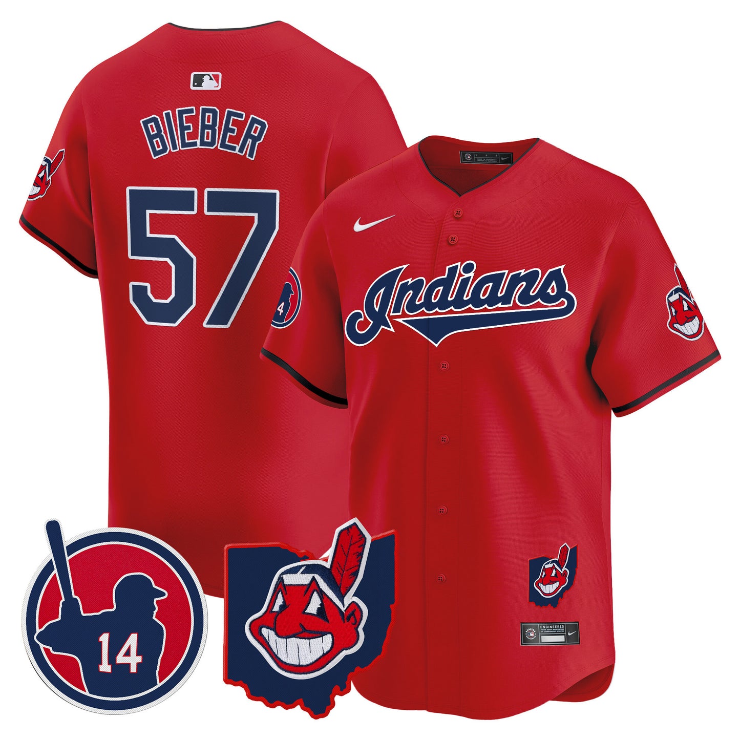 Cleveland Indians Larry Doby Patch Vapor Premier Limited Jersey - All Stitched