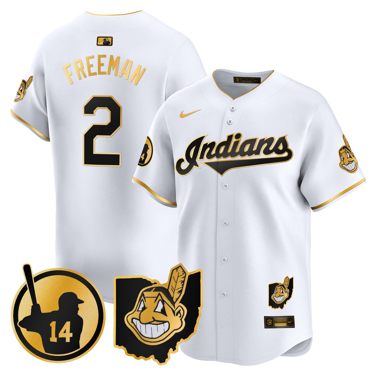 Cleveland Indians Larry Doby Patch Vapor Premier Limited Jersey - All Stitched