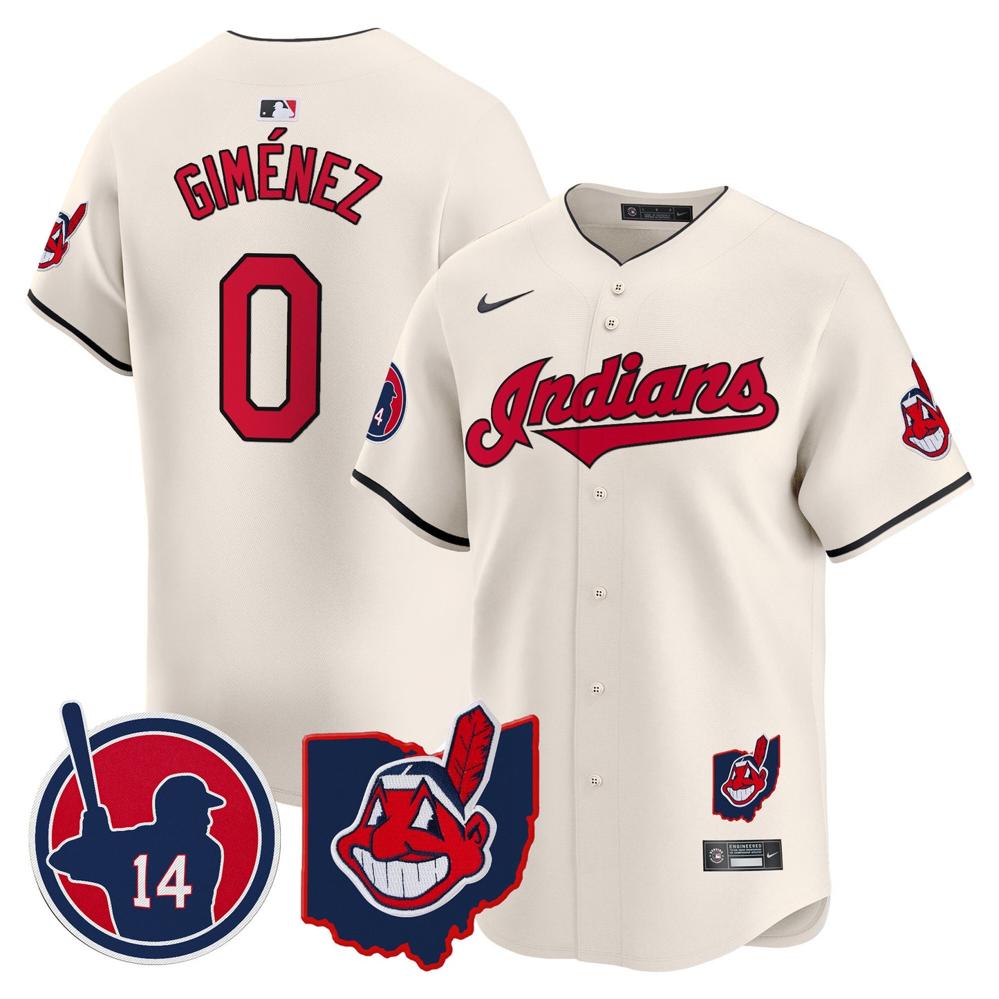 Cleveland Indians Larry Doby Patch Vapor Premier Limited Jersey - All Stitched