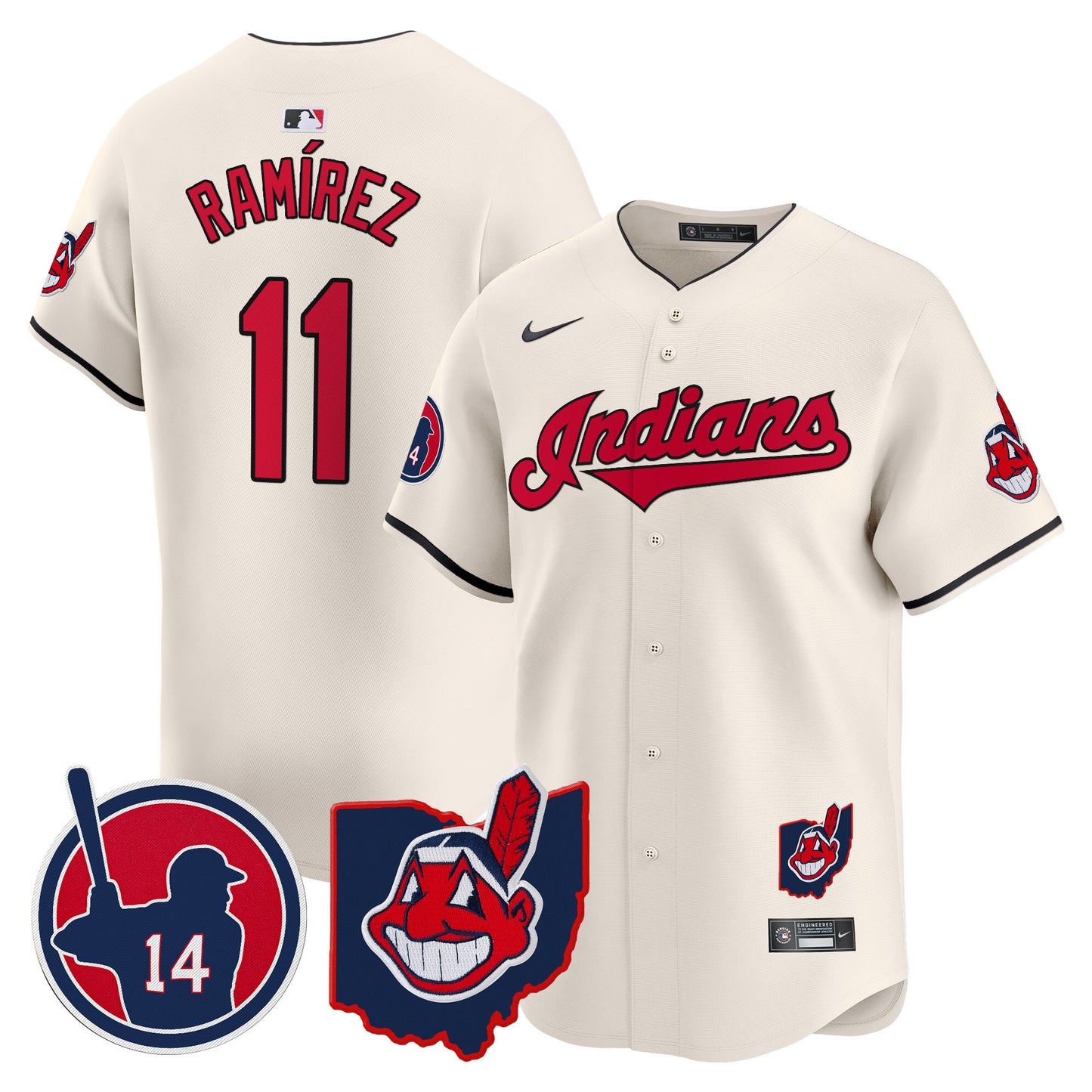 Cleveland Indians Larry Doby Patch Vapor Premier Limited Jersey - All Stitched