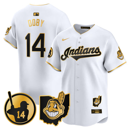 Cleveland Indians Larry Doby Patch Vapor Premier Limited Jersey - All Stitched