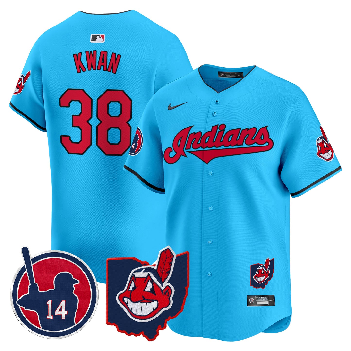 Cleveland Indians Larry Doby Patch Vapor Premier Limited Jersey - All Stitched