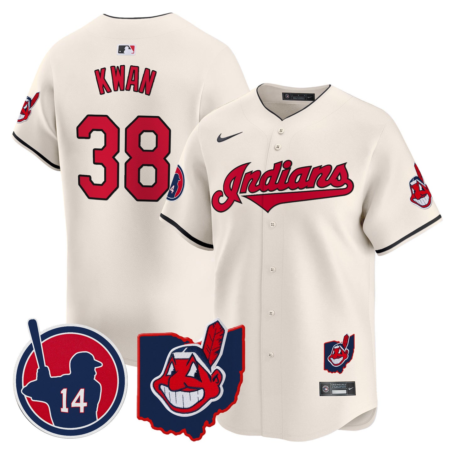 Cleveland Indians Larry Doby Patch Vapor Premier Limited Jersey - All Stitched