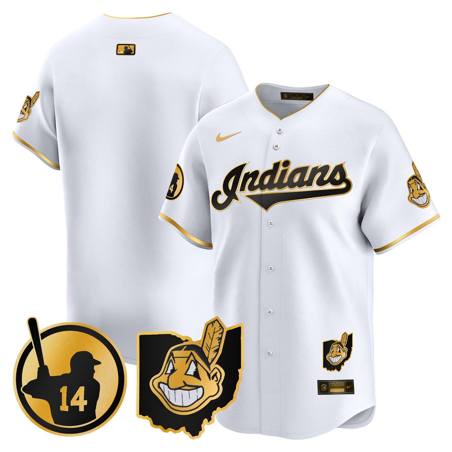 Cleveland Indians Larry Doby Patch Vapor Premier Limited Jersey - All Stitched