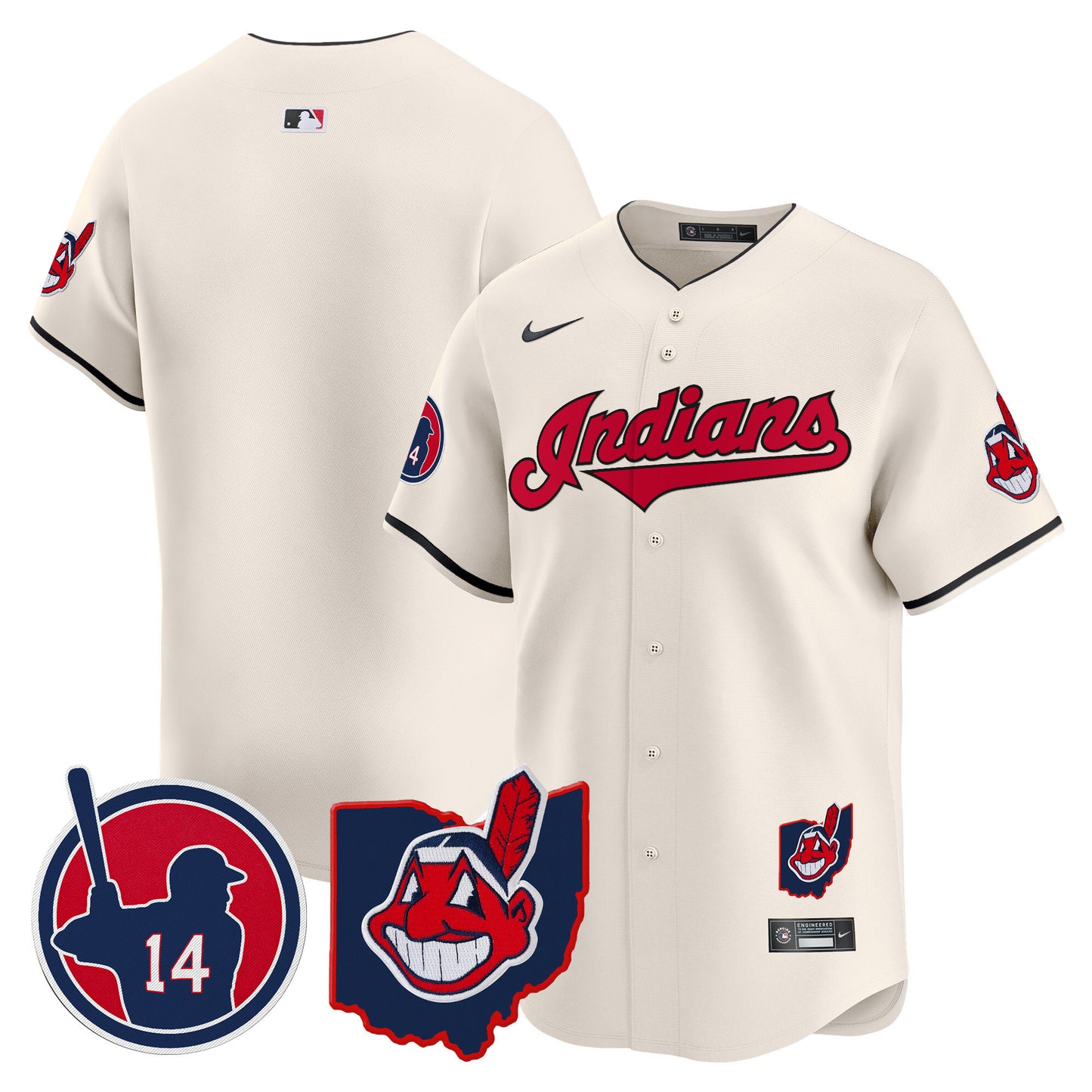 Cleveland Indians Larry Doby Patch Vapor Premier Limited Jersey - All Stitched