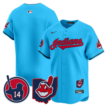 Cleveland Indians Larry Doby Patch Vapor Premier Limited Jersey - All Stitched