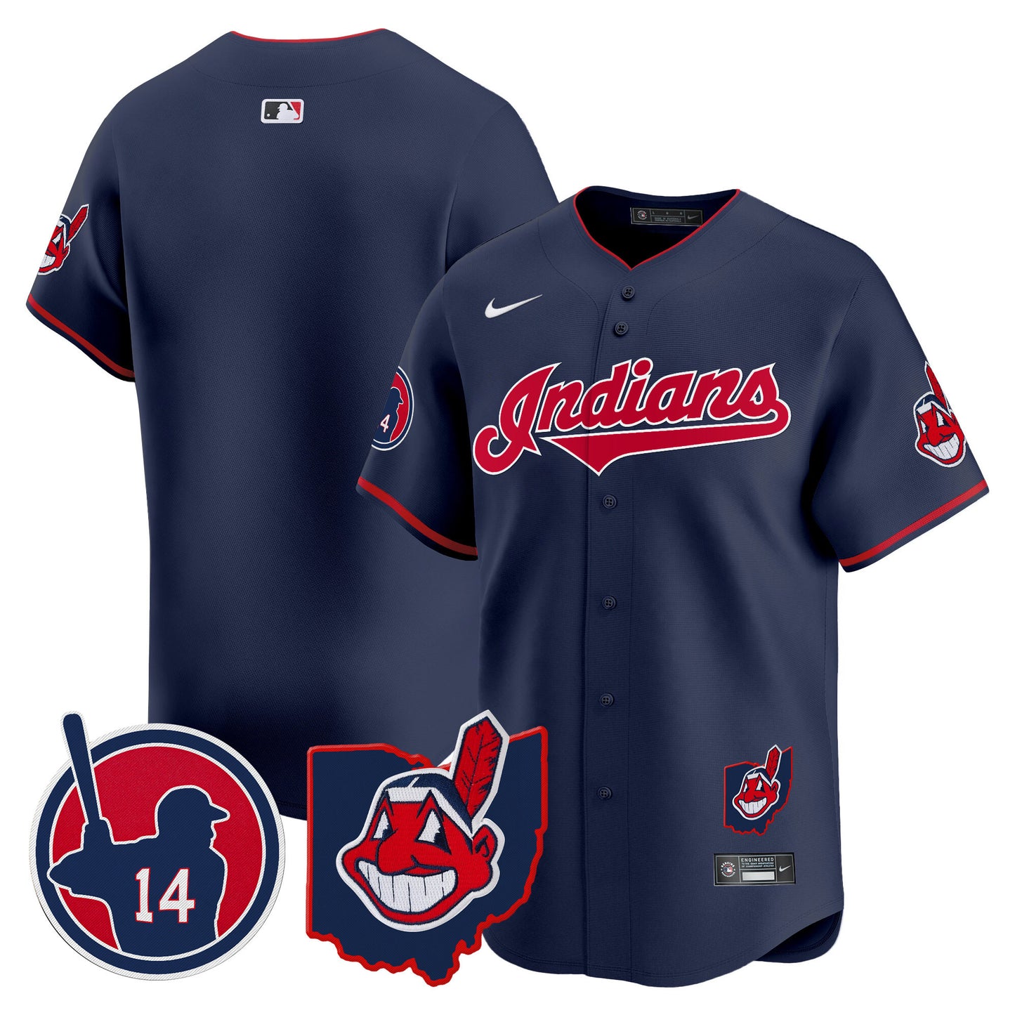 Cleveland Indians Larry Doby Patch Vapor Premier Limited Jersey - All Stitched