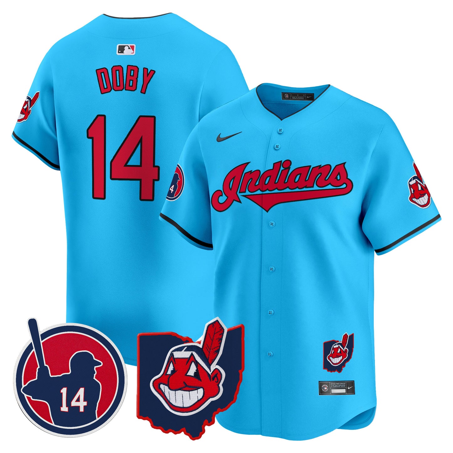 Cleveland Indians Larry Doby Patch Vapor Premier Limited Jersey - All Stitched