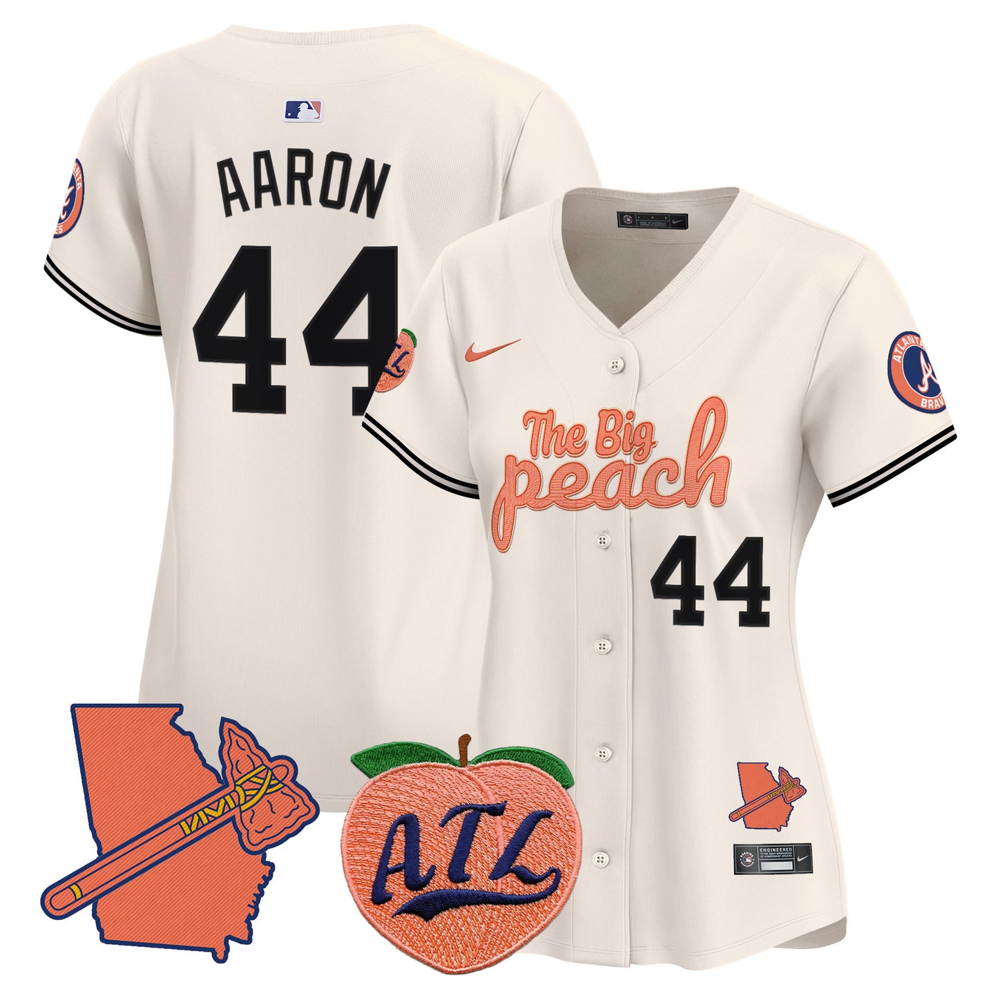 Women's Atlanta Braves The Big Peach Vapor Premier Limited Jersey - All Stitched