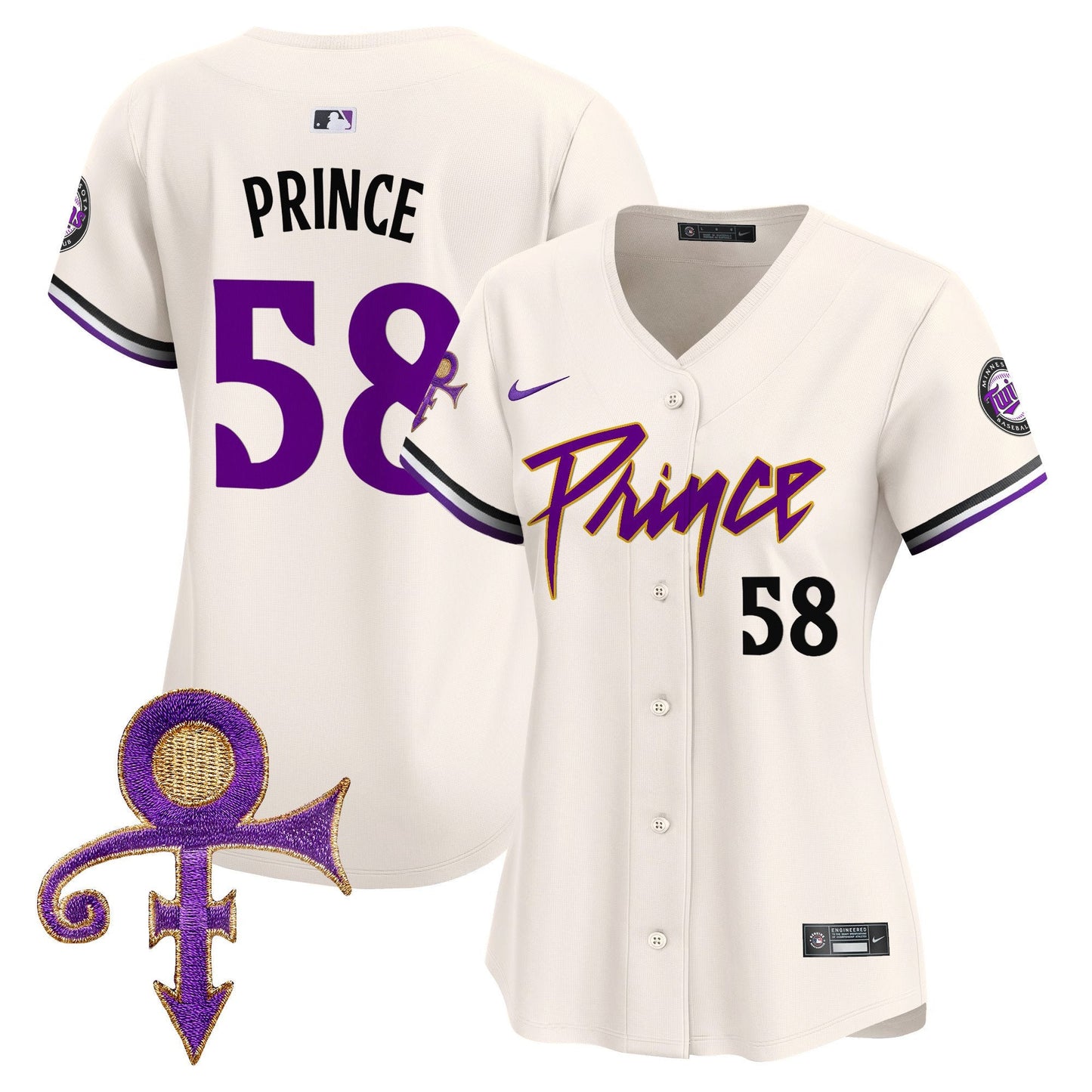 WoMinnesota Twins Prince Patch Vapor Premier Limited Jersey V4 - All Stitched