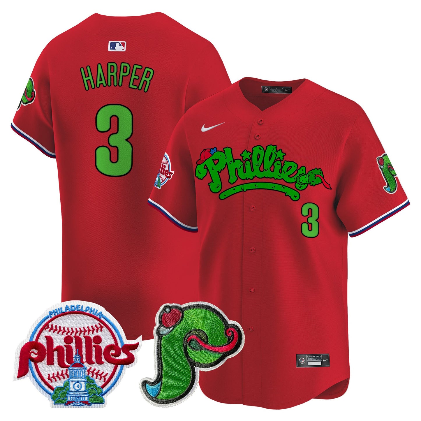 Phillies Phanatic Patch Vapor Premier Limited Jersey V4 - All Stitched