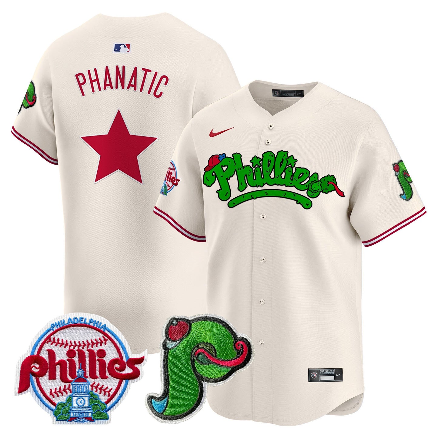 Phillies Phanatic Patch Vapor Premier Limited Jersey V4 - All Stitched