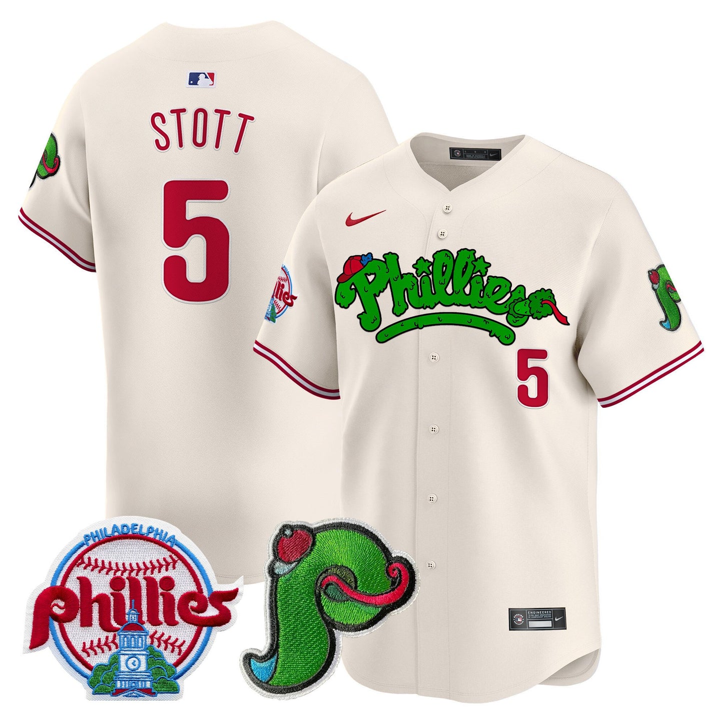 Phillies Phanatic Patch Vapor Premier Limited Jersey V4 - All Stitched