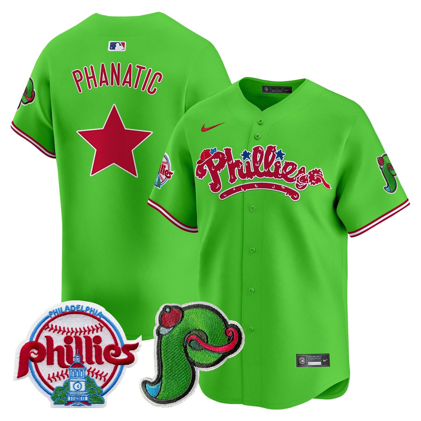 Phillies Phanatic Patch Vapor Premier Limited Jersey V4 - All Stitched