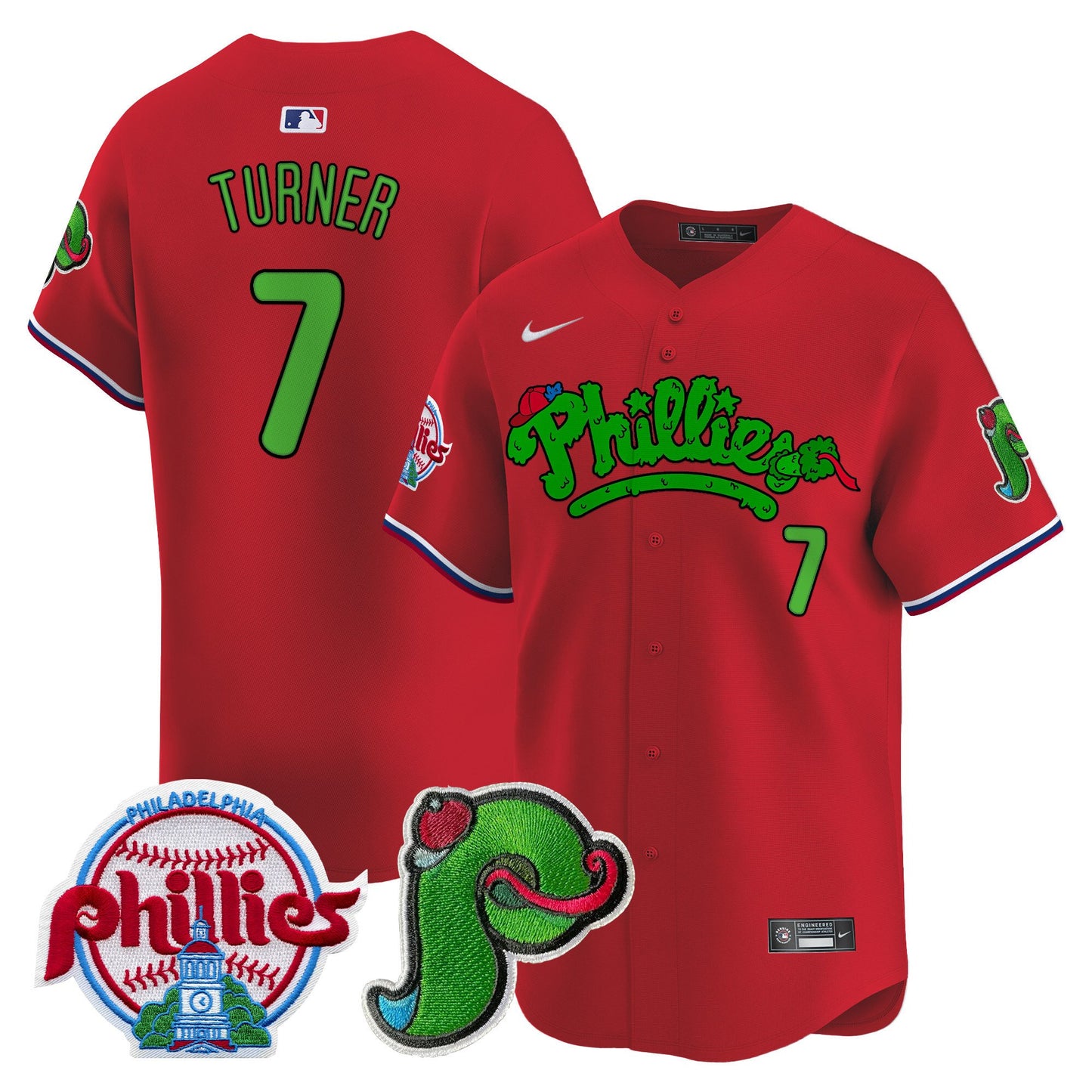 Phillies Phanatic Patch Vapor Premier Limited Jersey V4 - All Stitched