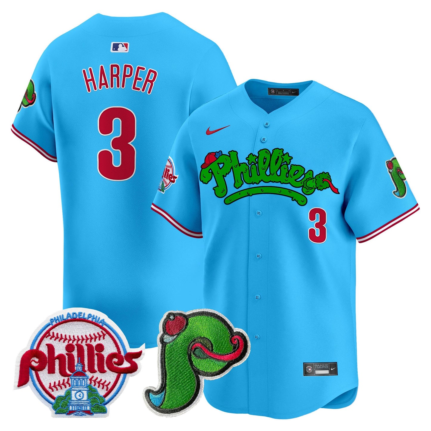 Phillies Phanatic Patch Vapor Premier Limited Jersey V4 - All Stitched