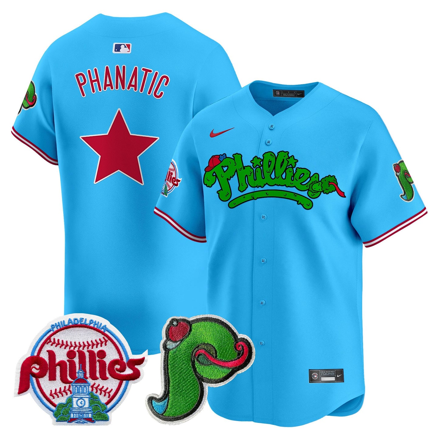 Phillies Phanatic Patch Vapor Premier Limited Jersey V4 - All Stitched