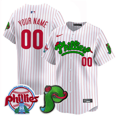 Phillies Phanatic Patch Vapor Premier Limited Custom Jersey V4 - All Stitched