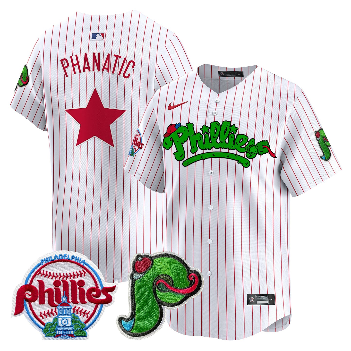 Phillies Phanatic Patch Vapor Premier Limited Jersey V4 - All Stitched
