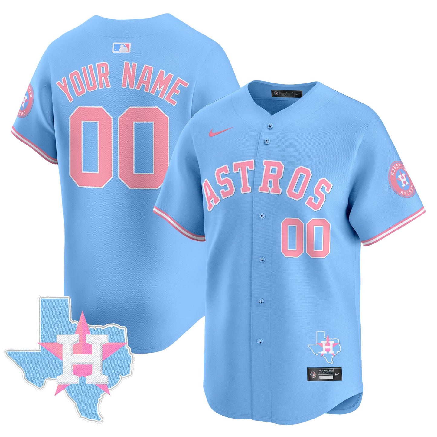Custom Astros Bubblegum Pink Vapor Premier Limited  Jersey - All Stitched