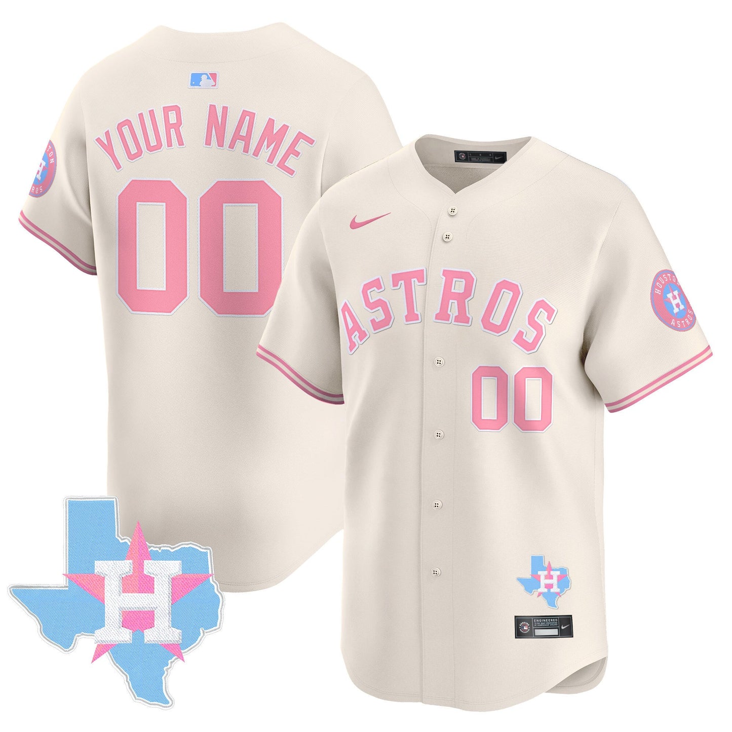 Custom Astros Bubblegum Pink Vapor Premier Limited  Jersey - All Stitched