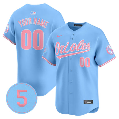 Orioles Bubblegum Pink Robinson Patch Vapor Premier Limited Custom Jersey - All Stitched