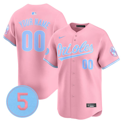 Orioles Bubblegum Pink Robinson Patch Vapor Premier Limited Custom Jersey - All Stitched