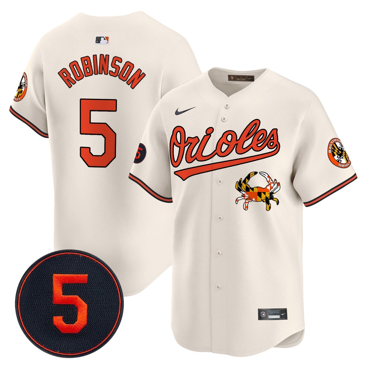 Baltimore Orioles Robinson Patch Vapor Premier Limited Jersey V9 - All Stitched