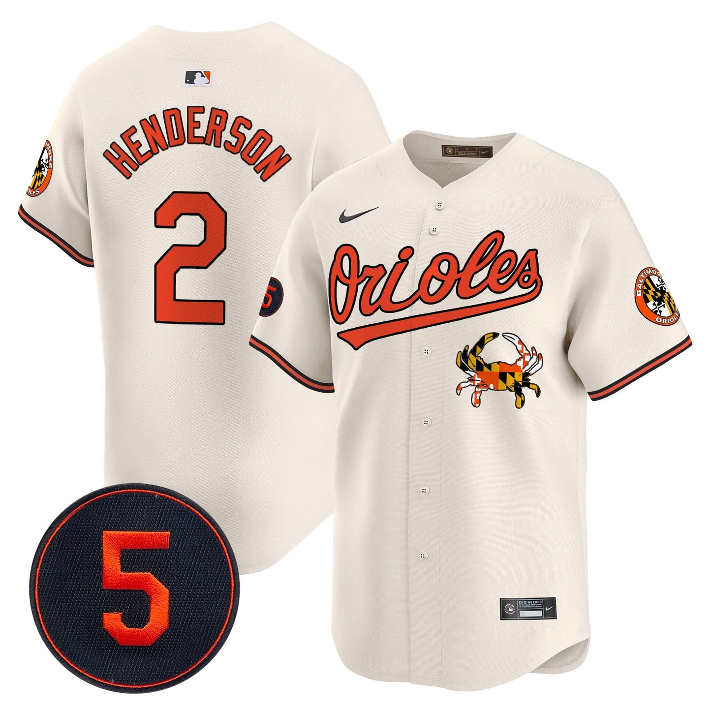 Baltimore Orioles Robinson Patch Vapor Premier Limited Jersey V9 - All Stitched