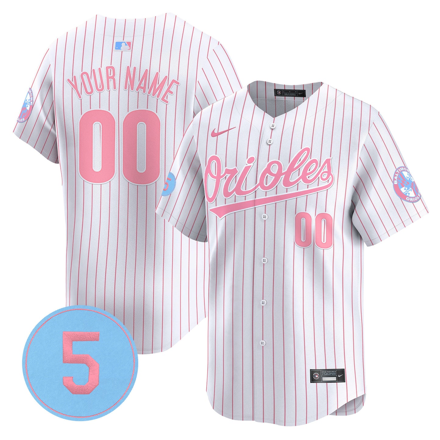 Orioles Bubblegum Pink Robinson Patch Vapor Premier Limited Custom Jersey - All Stitched