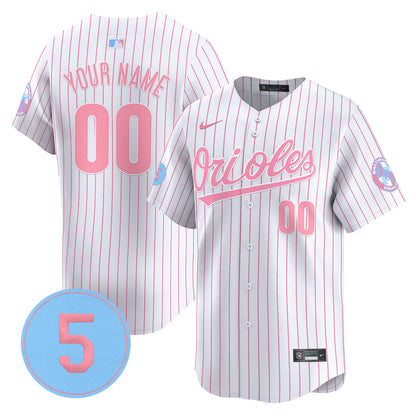 Orioles Bubblegum Pink Robinson Patch Vapor Premier Limited Custom Jersey - All Stitched