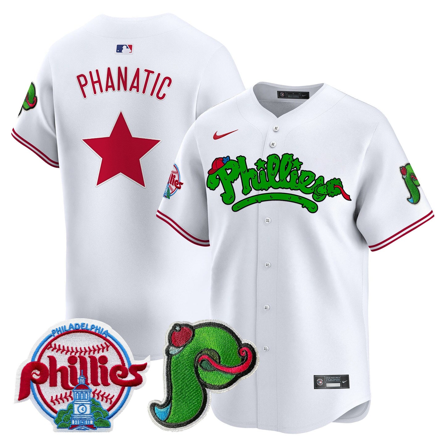 Unisex Phillies Phanatic Patch Vapor Premier Limited Jersey V3 - All Stitched