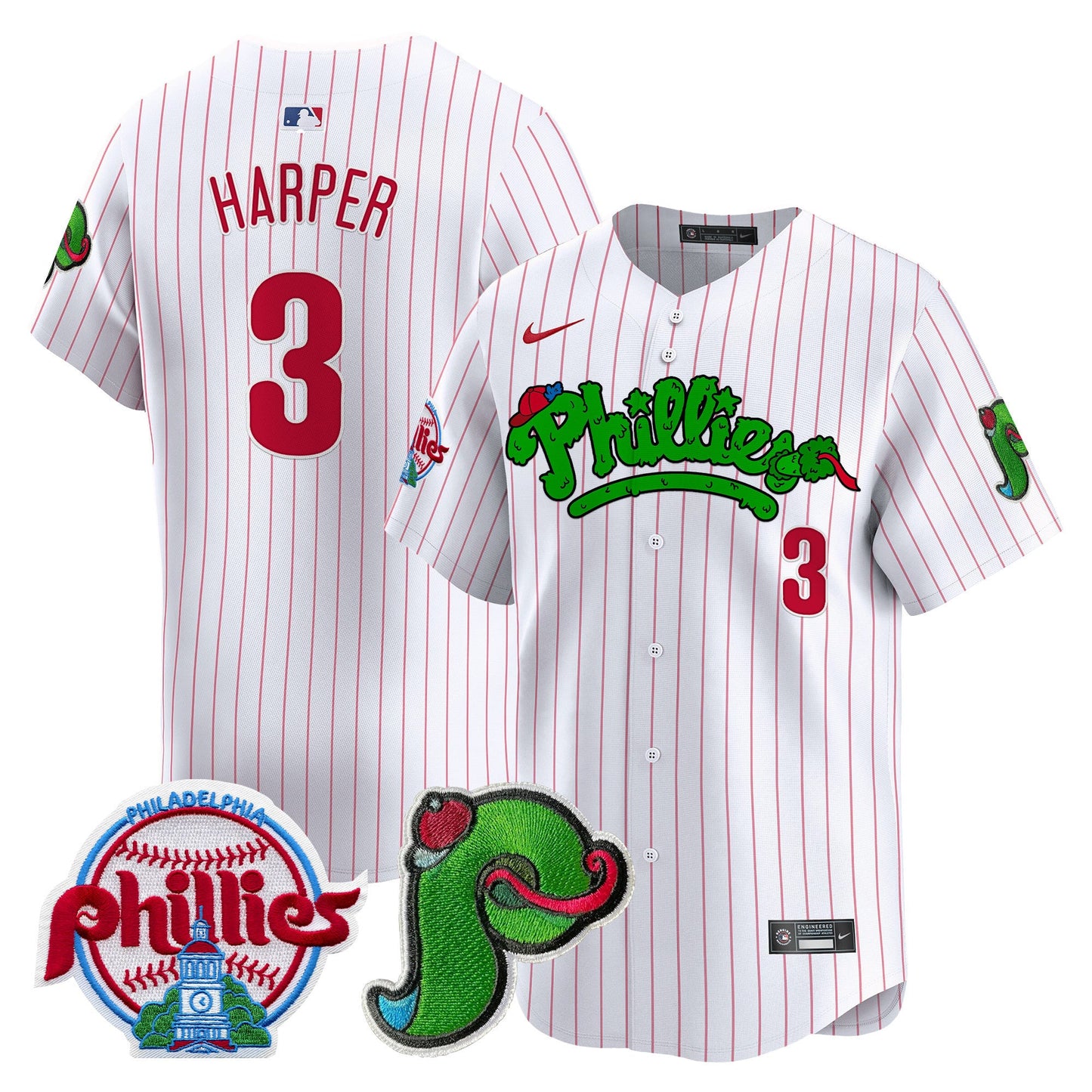 Unisex Phillies Phanatic Patch Vapor Premier Limited Jersey V3 - All Stitched