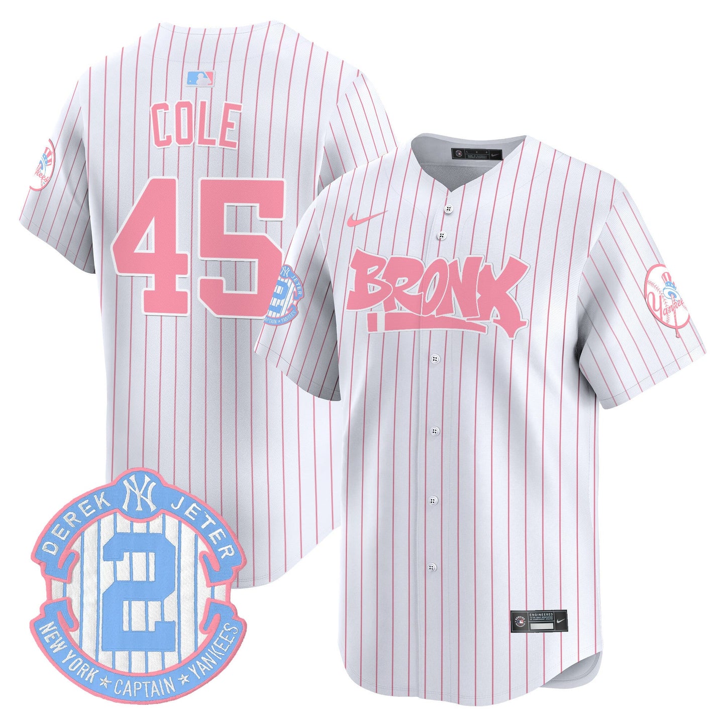 Unisex Yankees The Bronx Graffiti Bubblegum Pink Vapor Premier Limited Jersey - All Stitched