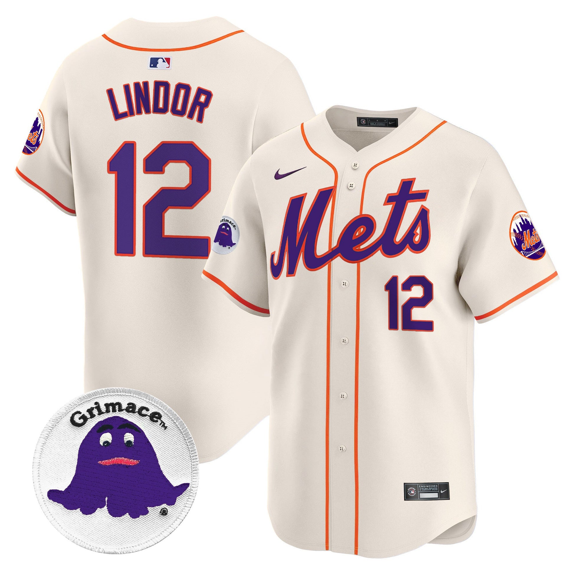 Men's Mets Grimace Vapor Premier Limited Jersey - All Stitched