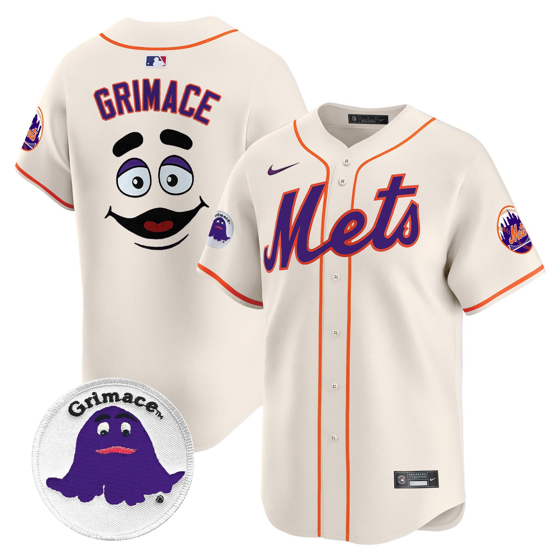 Men's Mets Grimace Vapor Premier Limited Jersey - All Stitched