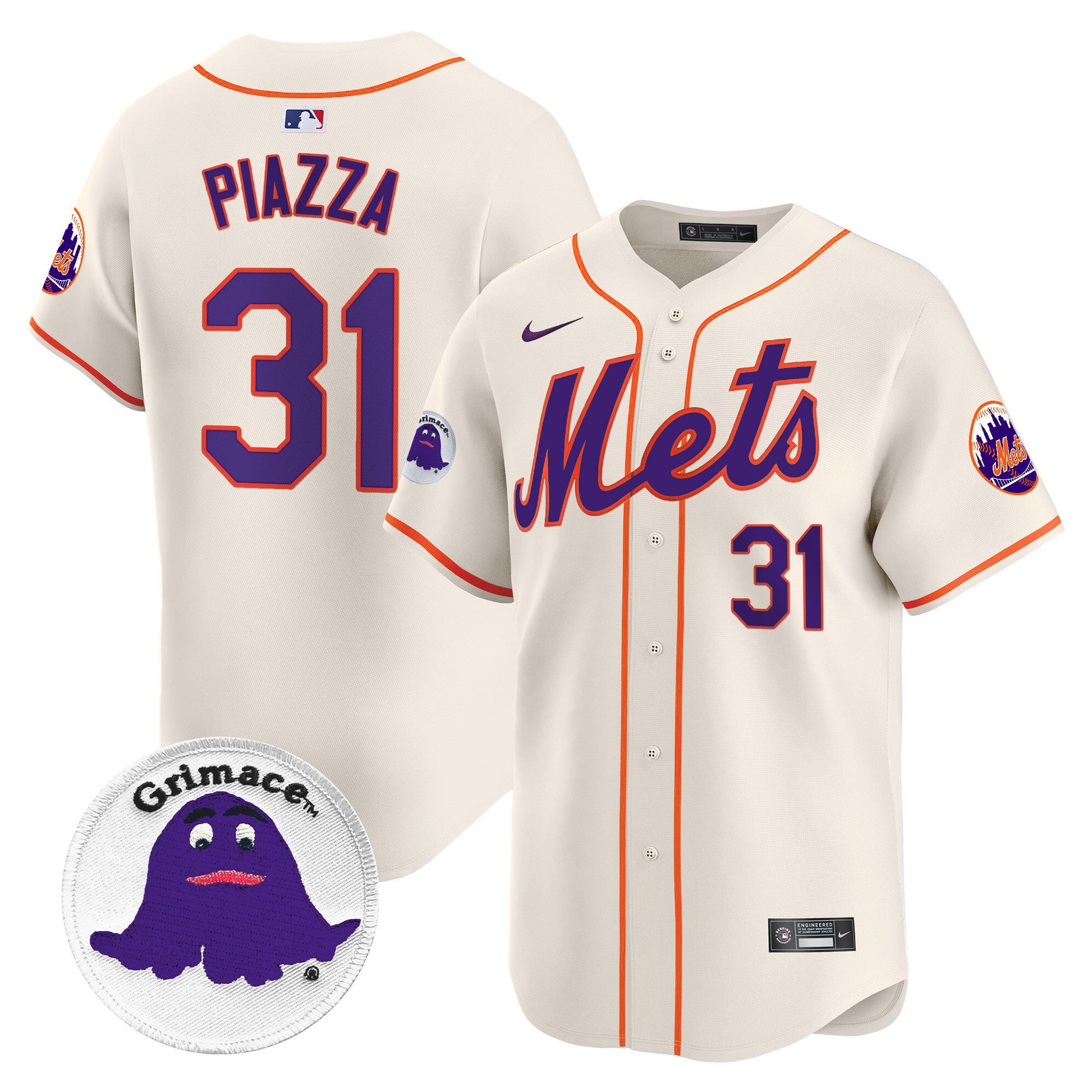 Men's Mets Grimace Vapor Premier Limited Jersey - All Stitched
