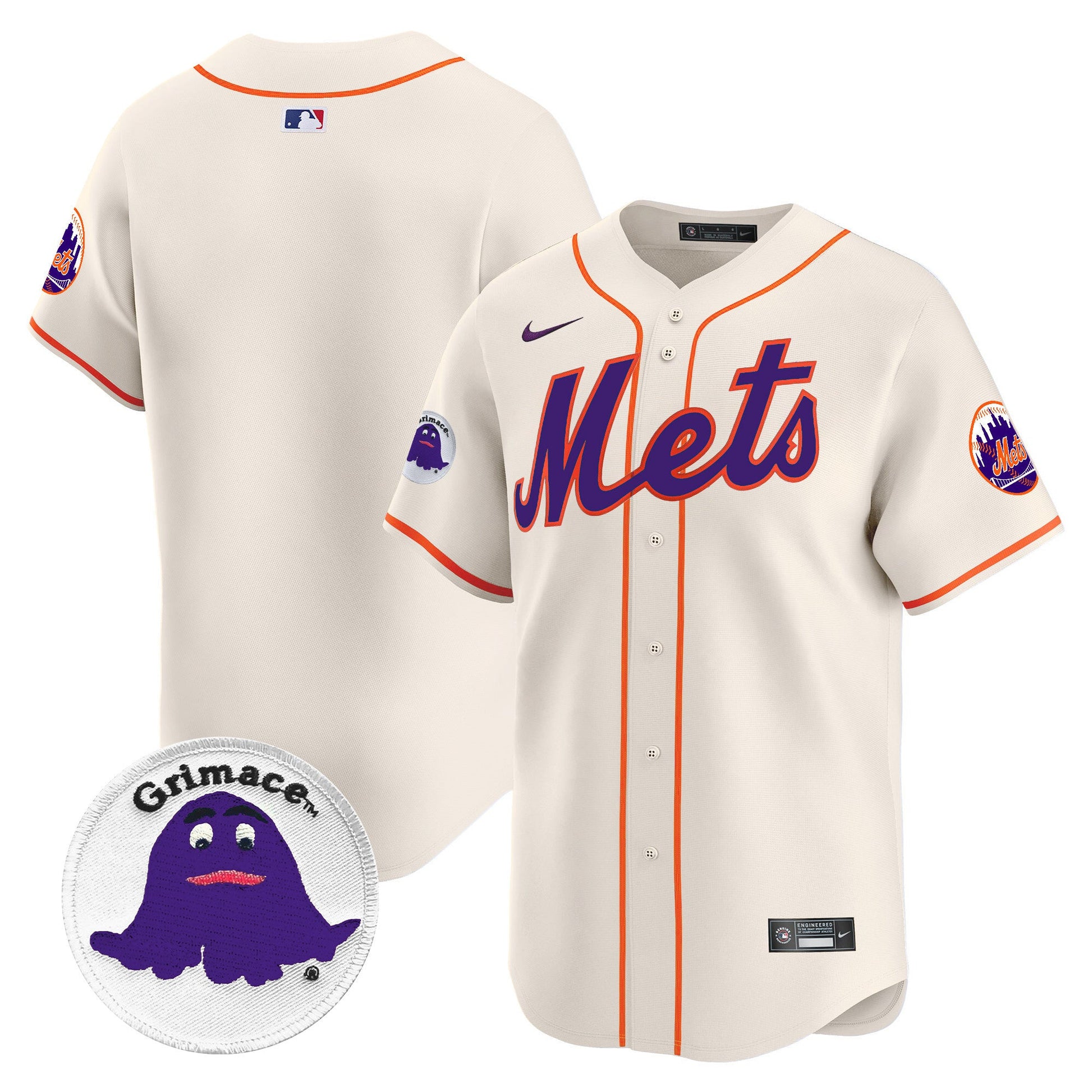 Men's Mets Grimace Vapor Premier Limited Jersey - All Stitched