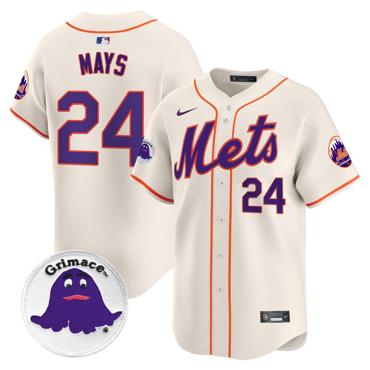 Men's Mets Grimace Vapor Premier Limited Jersey - All Stitched