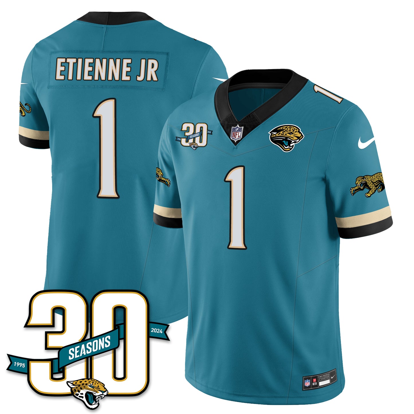 Jacksonville Jaguars 1990s Throwback Uniforms - All Stitched