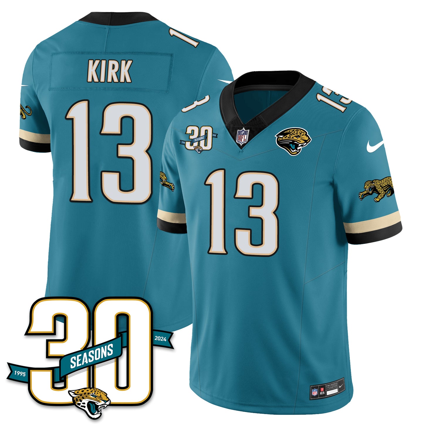 Jacksonville Jaguars 1990s Throwback Uniforms - All Stitched