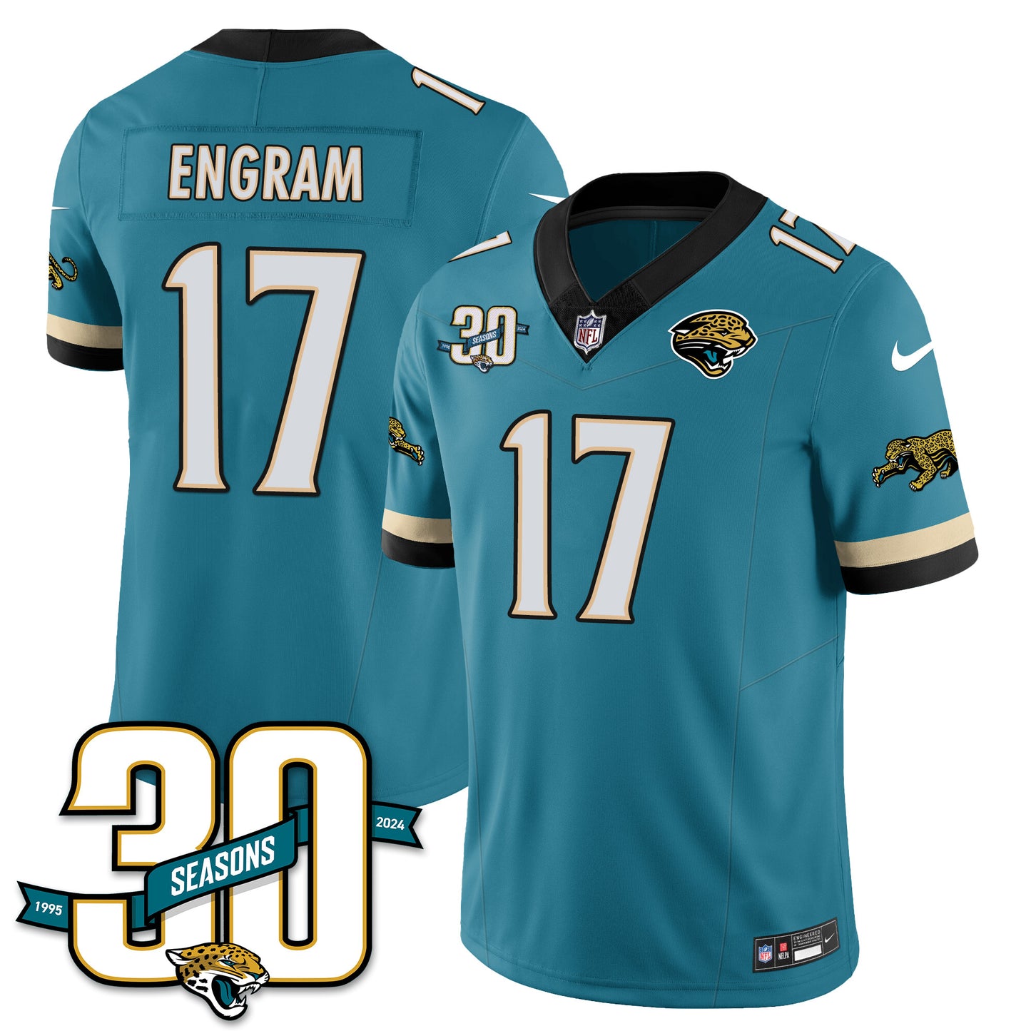 Jacksonville Jaguars 1990s Throwback Uniforms - All Stitched