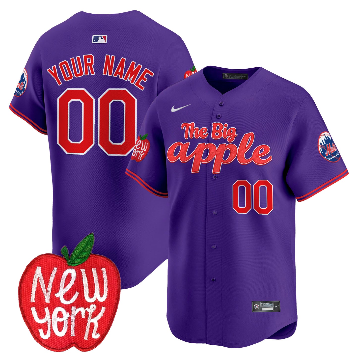 Mets The Big Apple Vapor Premier Limited Custom Jersey - All Stitched
