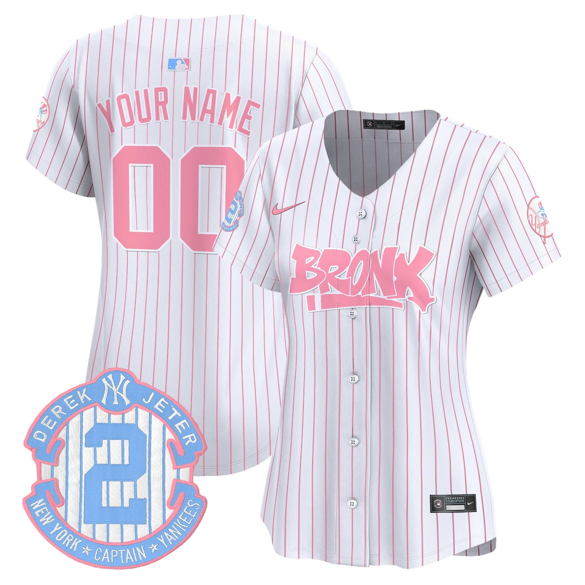 Yankees The Bronx Graffiti Bubblegum Pink Vapor Premier Limited Custom Jersey - All Stitched