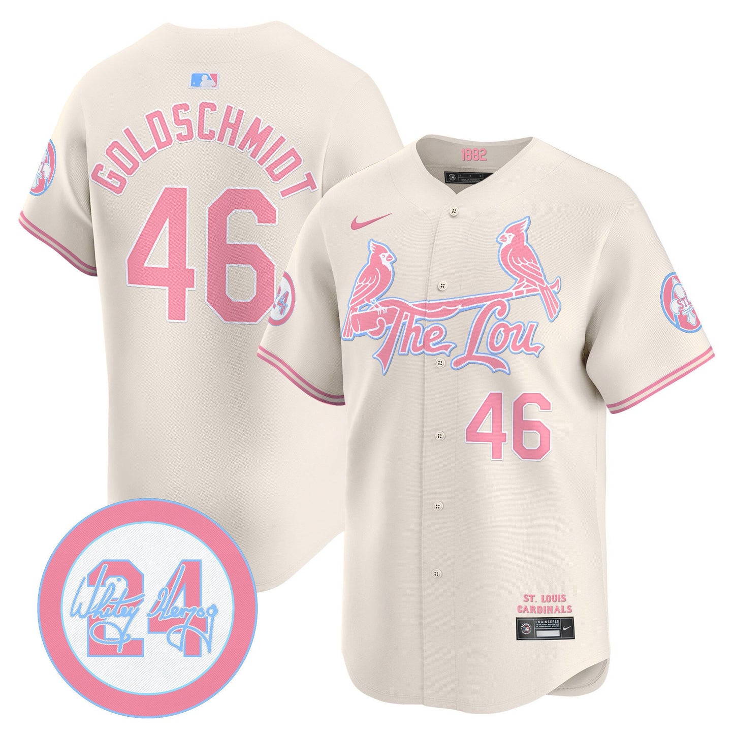 St. Louis Cardinals Bubblegum Pink Vapor Premier Limited Jersey - All Stitched