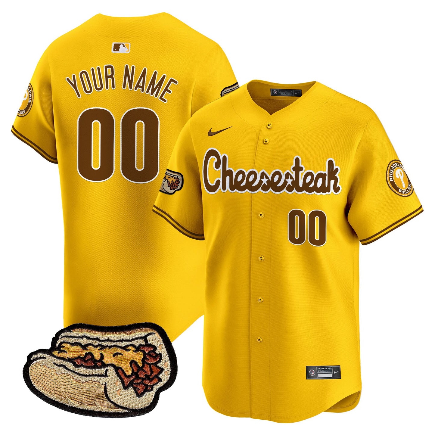 Phillies Cheesesteak Vapor Premier Limited Custom Jersey - All Stitched
