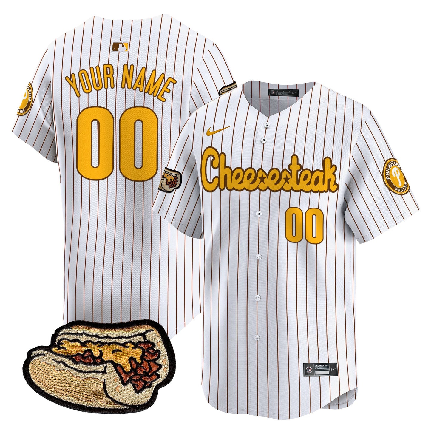 Phillies Cheesesteak Vapor Premier Limited Custom Jersey - All Stitched