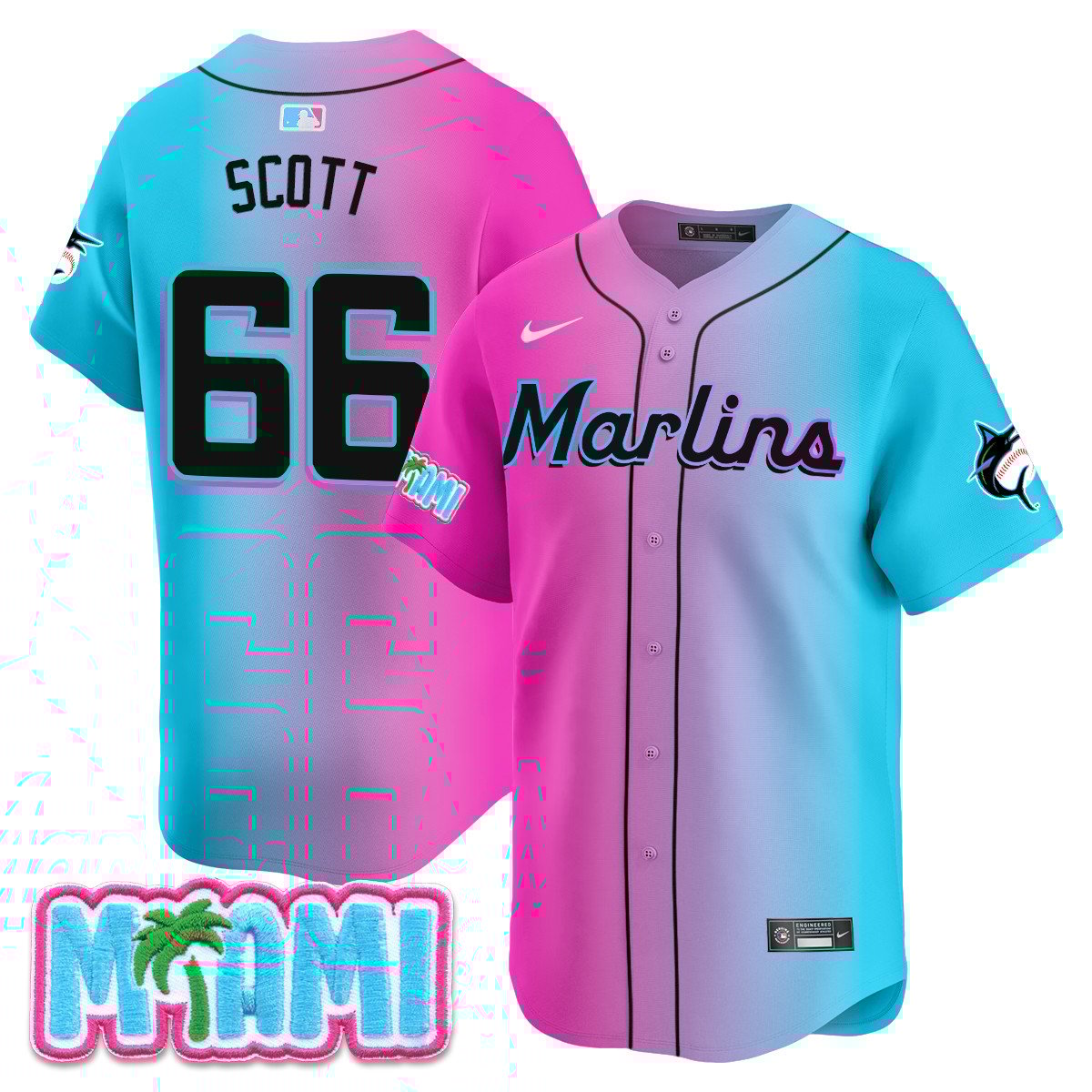 Miami Marlins Vice City Jersey - All Stitched