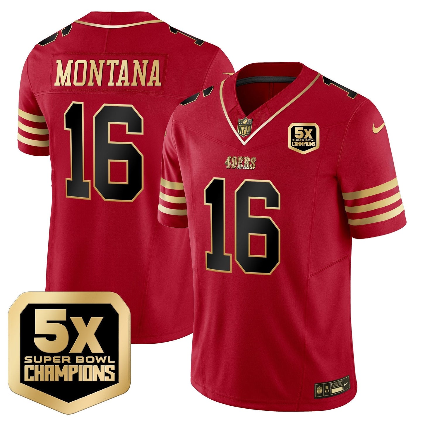 49ers 5x Super Bowl Champions Vapor Limited Jersey - All Stitched
