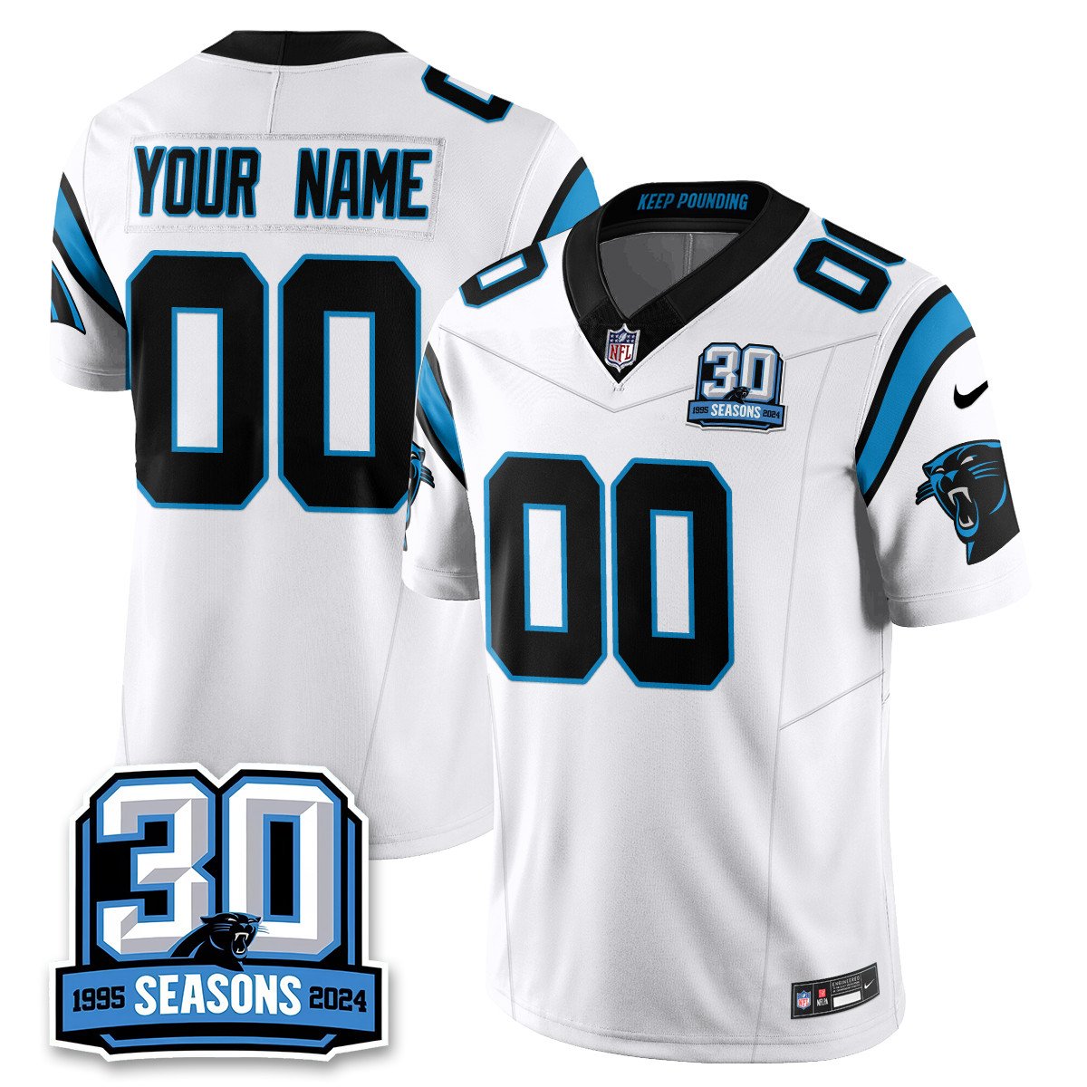 Custom Carolina Panthers 2024 Vapot Limited Jersey - 30th Season - All Stitched